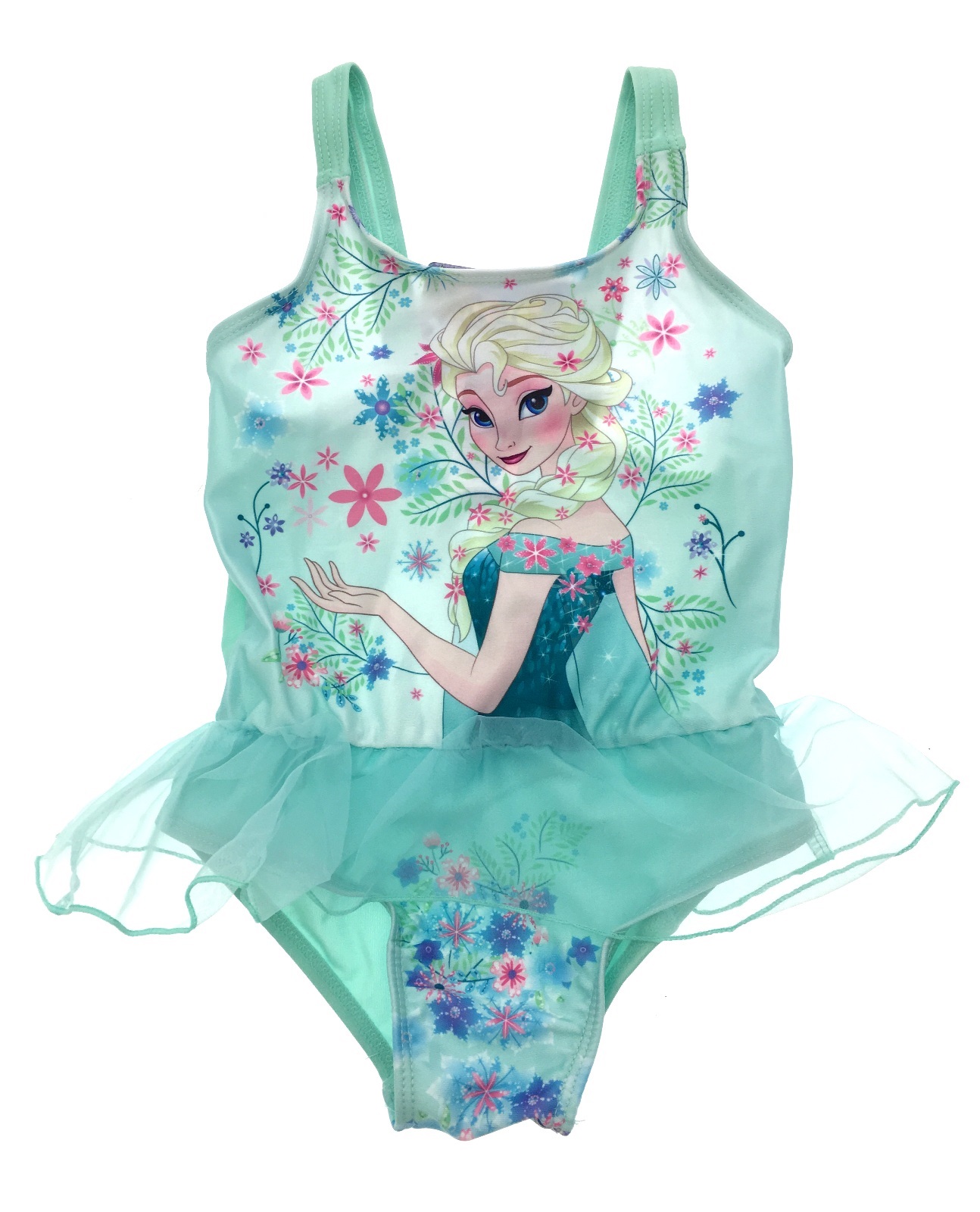Girls Disney Frozen Elsa Anna Swimming Costume With Skirt Swim Dress